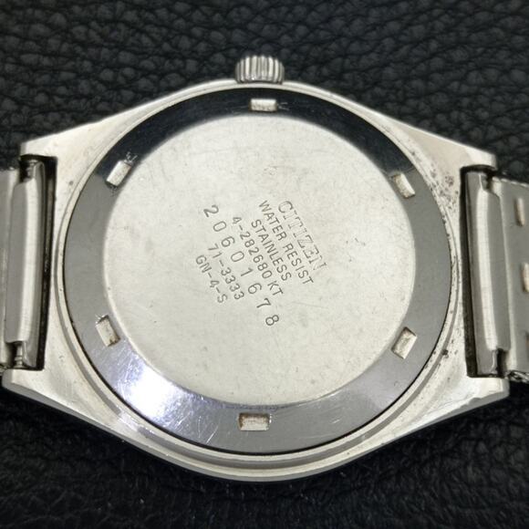 Vintage 1985 Citizen Automatic Mens Silver Watch W/daydate & Black accents - Picture 8 of 9